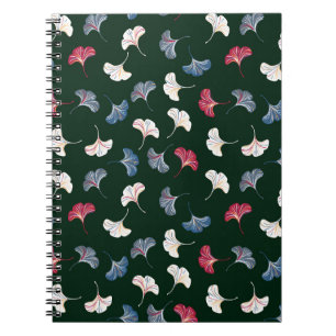 Ditsy Ginkgo: Dark Autumn Seamless. Notebook