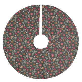 Ditsy Natural Christmas Brushed Polyester Tree Skirt