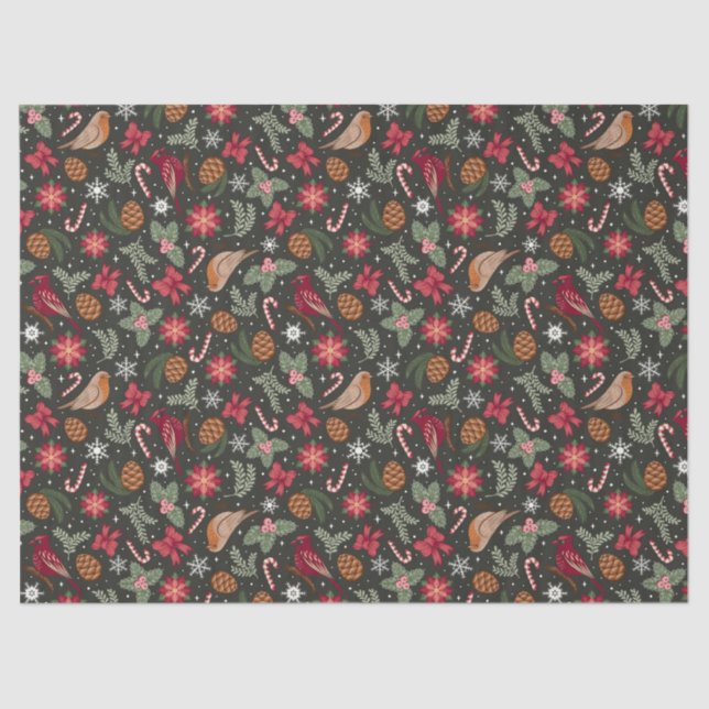 Ditsy Natural Christmas Tissue Paper (Front)