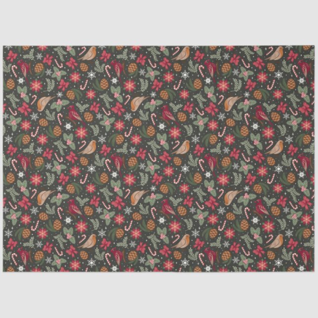 Ditsy Natural Christmas Tissue Paper (Front)