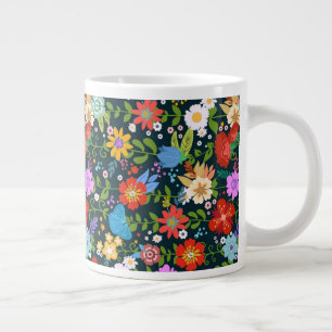 Ditsy seamless Flowers Pattern-13554 Large Coffee Mug