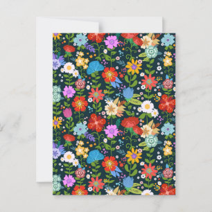 Ditsy seamless Flowers Pattern-13554 Postcard