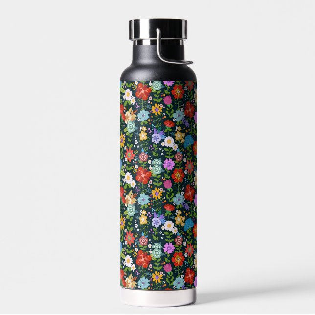 Ditsy seamless Flowers Pattern-13554 Water Bottle (Left)