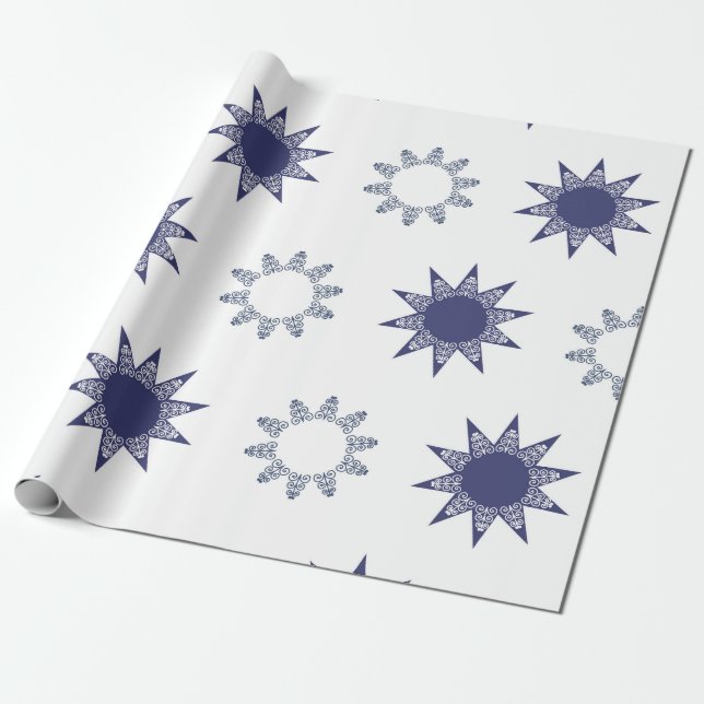 Ditsy Snowflake pattern backgrounds textures Wrapping Paper (Unrolled)