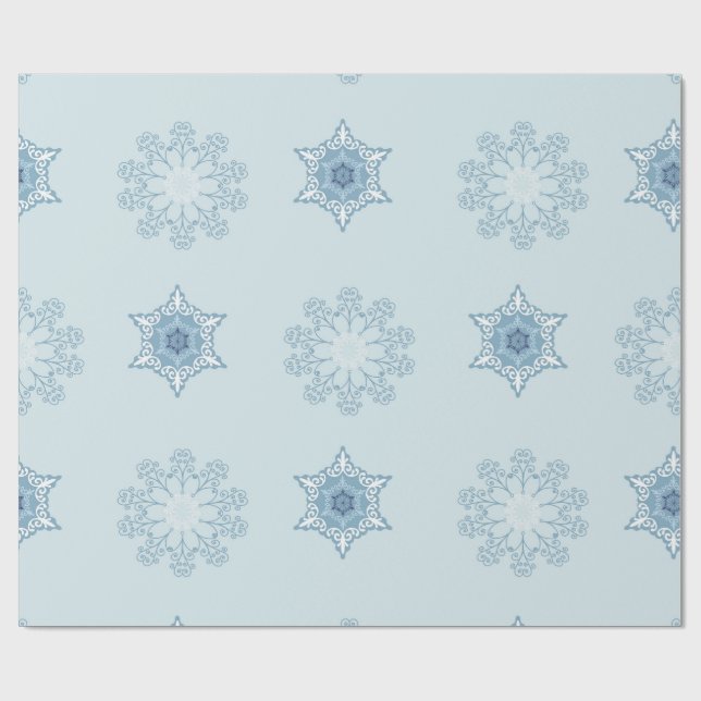 Ditsy Snowflake pattern backgrounds textures Wrapping Paper (Flat)