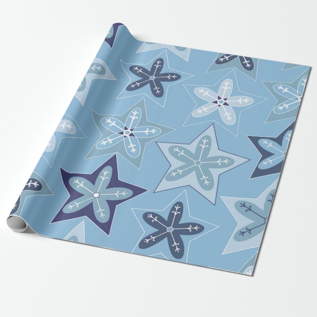 Ditsy Snowflake pattern backgrounds textures Wrapping Paper (Unrolled)