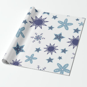 Ditsy Snowflake pattern backgrounds textures Wrapping Paper