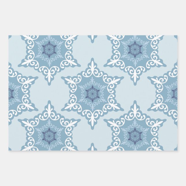 Ditsy Snowflake pattern backgrounds textures Wrapping Paper Sheet (Front)