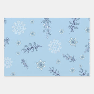 Ditsy Snowflake pattern backgrounds textures Wrapping Paper Sheet