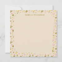 Ditsy Wildflower Border Pink Yellow Custom Name