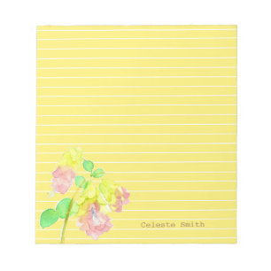 Dittany Of Crete Botanical Personalised Yellow Notepad