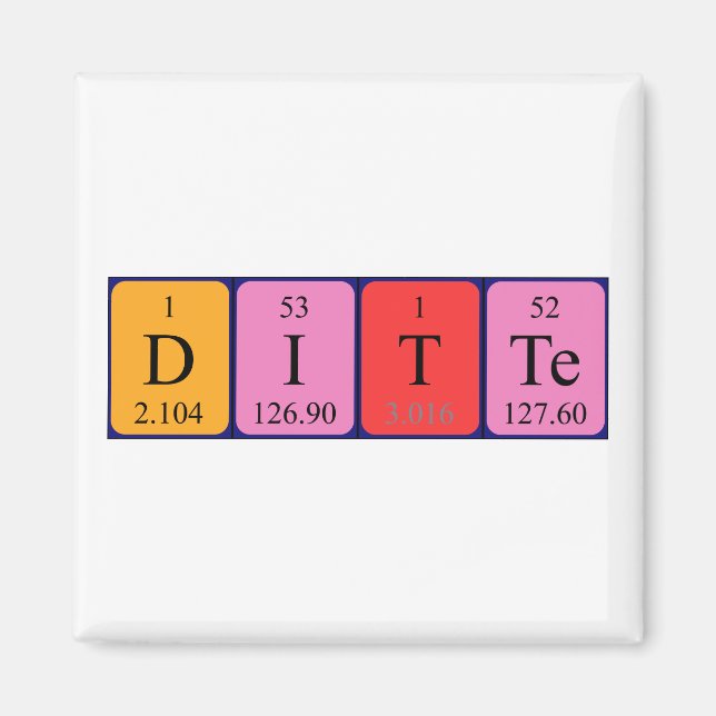 Ditte periodic table name magnet (Front)