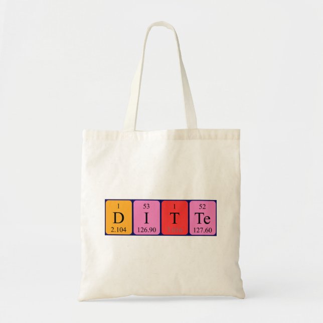 Ditte periodic table name tote bag (Front)