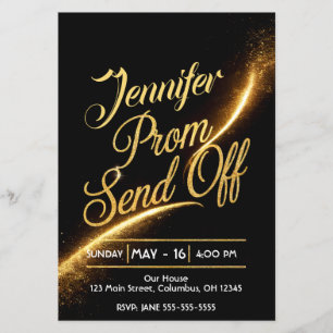 DITY PROM SEND-OFF Shimmering Gold Dust Luxurious Flyer