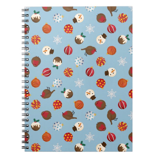 Ditzy Christmas Polkadots Notebook (Front)