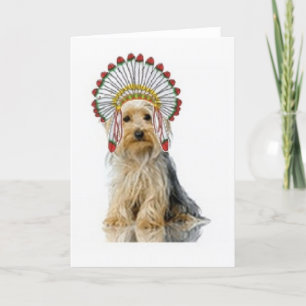 Ditzy Dogs~Original Notecard~Yorkie Holiday Card