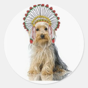 Ditzy Dogs~Original Sticker~Yorkie Classic Round Sticker