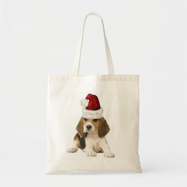 Ditzy Dogs~Original Tote~Beagle~Christmas Tote Bag (Front)