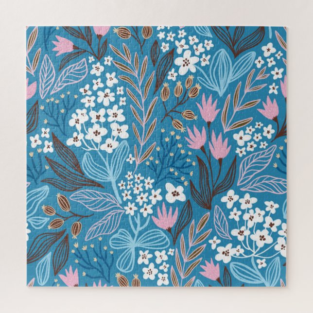 Ditzy Floral: Vintage Spring Design. Jigsaw Puzzle (Vertical)