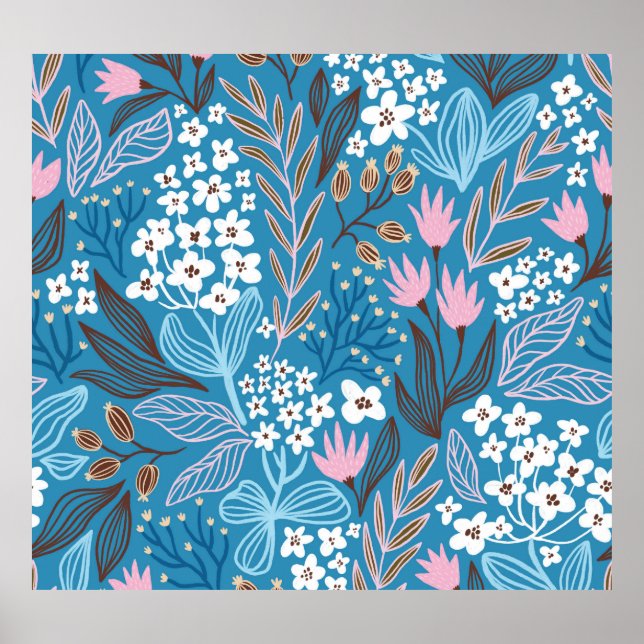 Ditzy Floral: Vintage Spring Design. Poster (Front)