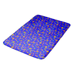 Ditzy Flowers in Night Skies Bath Mat