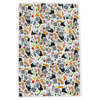 Ditzy Whimsical Hiking Pattern | Folk Art Outdoor Medium Gift Bag