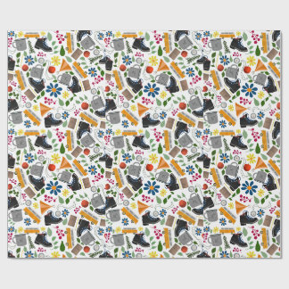 Ditzy Whimsical Hiking Pattern Wrapping Paper