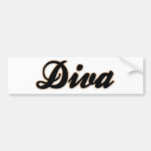 Diva Baseball Style Bumper Sticker