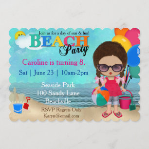 Diva Beach Party Invitation