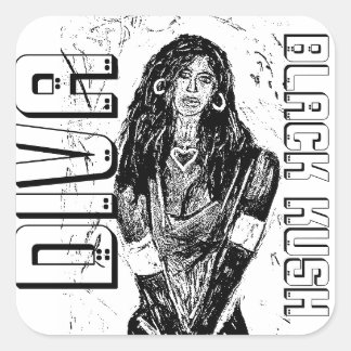 DIVA BLACK KUSH SQUARE STICKER