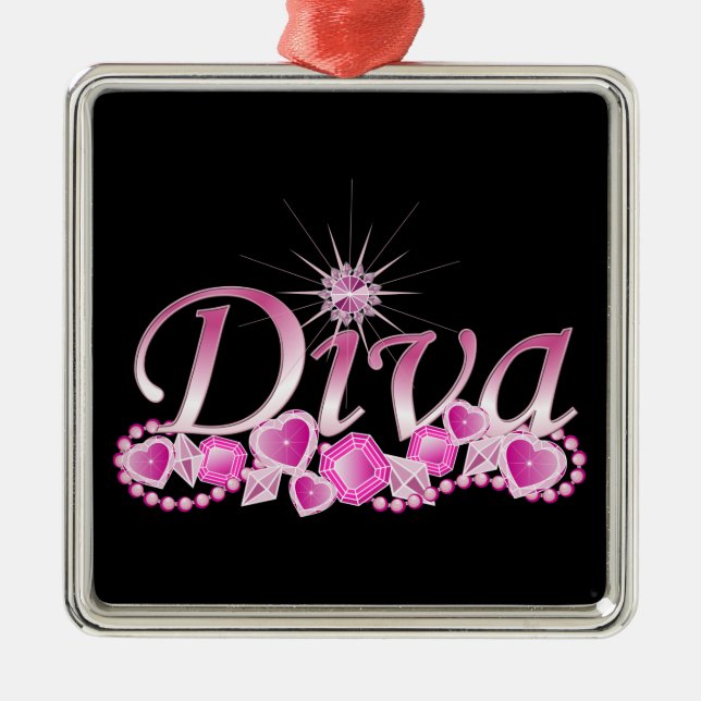 Diva Bling Metal Tree Decoration (Front)