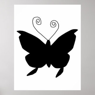 Diva Butterfly In Black Poster