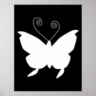 Diva Butterfly In White Poster