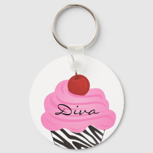 Diva Cupcake Key Ring