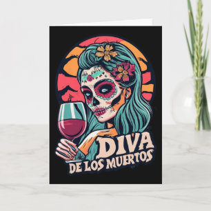 Diva De Los Muertos Womens Skeleton Halloween Part Card