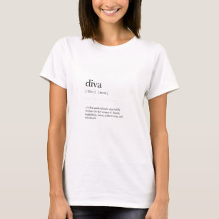 Diva Definition Meaning Dictionary Art Decor T-Shirt