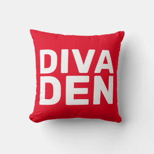 DIVA DEN RED THROW PILLOWS