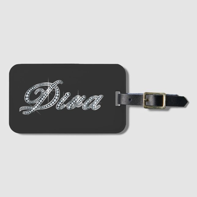 Diva "Diamond Bling"  Luggage Tag (Front Horizontal)