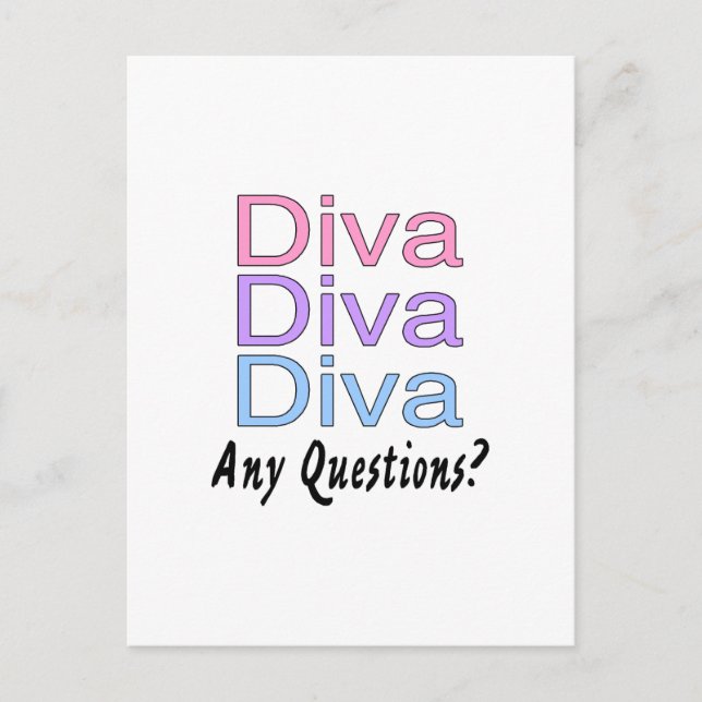 Diva Diva Diva Postcard (Front)