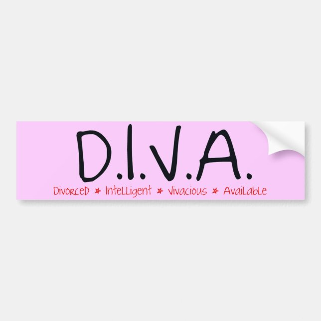 DIVA Divorced Woman Bumper Sticker (Front)