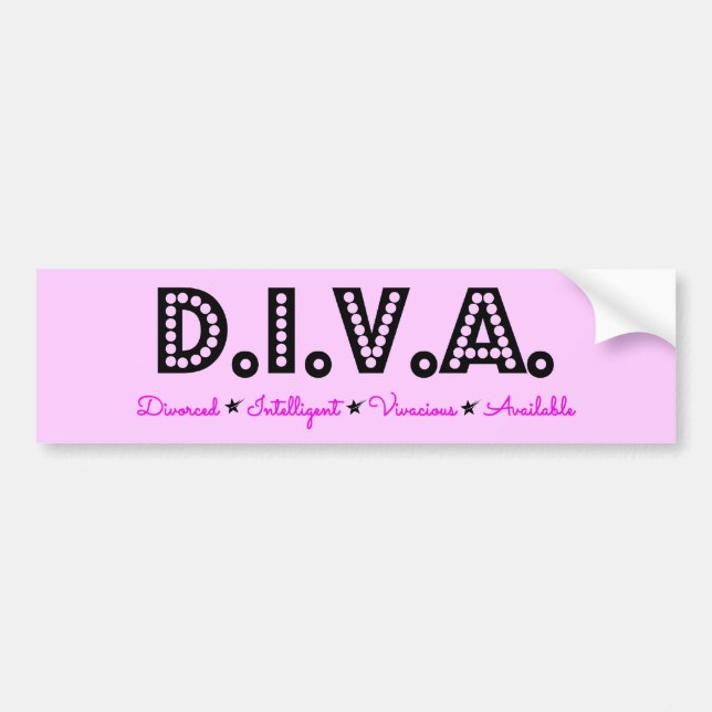 DIVA Divorced Woman Bumper Sticker (Front)