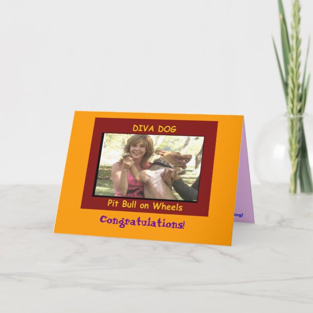 DIVA DOG "Congratulations!" Greeting Card (Front)
