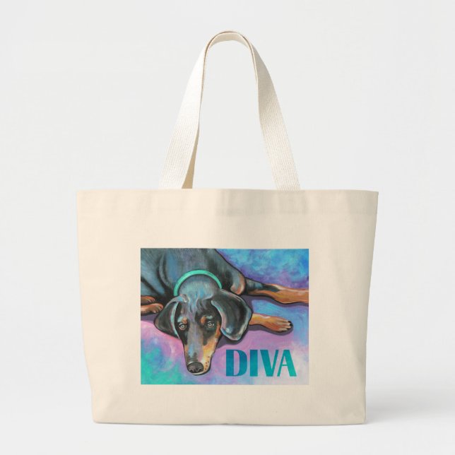 Diva Dog Large Tote Bag (Front)