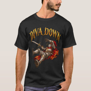 Diva down knight meme funny mediaeval armour humou T-Shirt