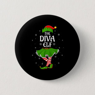 Diva Elf Christmas Family Girls Women Elf Squad Xm 6 Cm Round Badge
