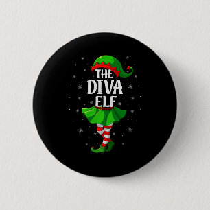 Diva Elf Christmas Girls Women Elf Squad Xmas Fami 6 Cm Round Badge