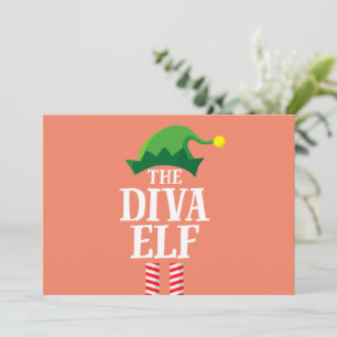 Diva Elf Matching Family Group Christmas Party Invitation