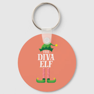 Diva Elf Matching Family Group Christmas Party Key Ring