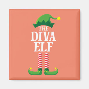 Diva Elf Matching Family Group Christmas Party Magnet