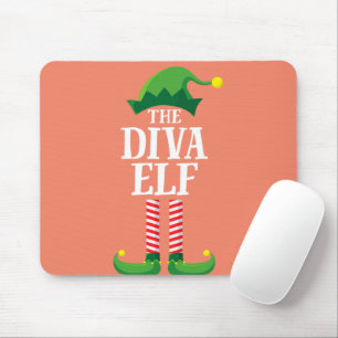Diva Elf Matching Family Group Christmas Party Mouse Mat